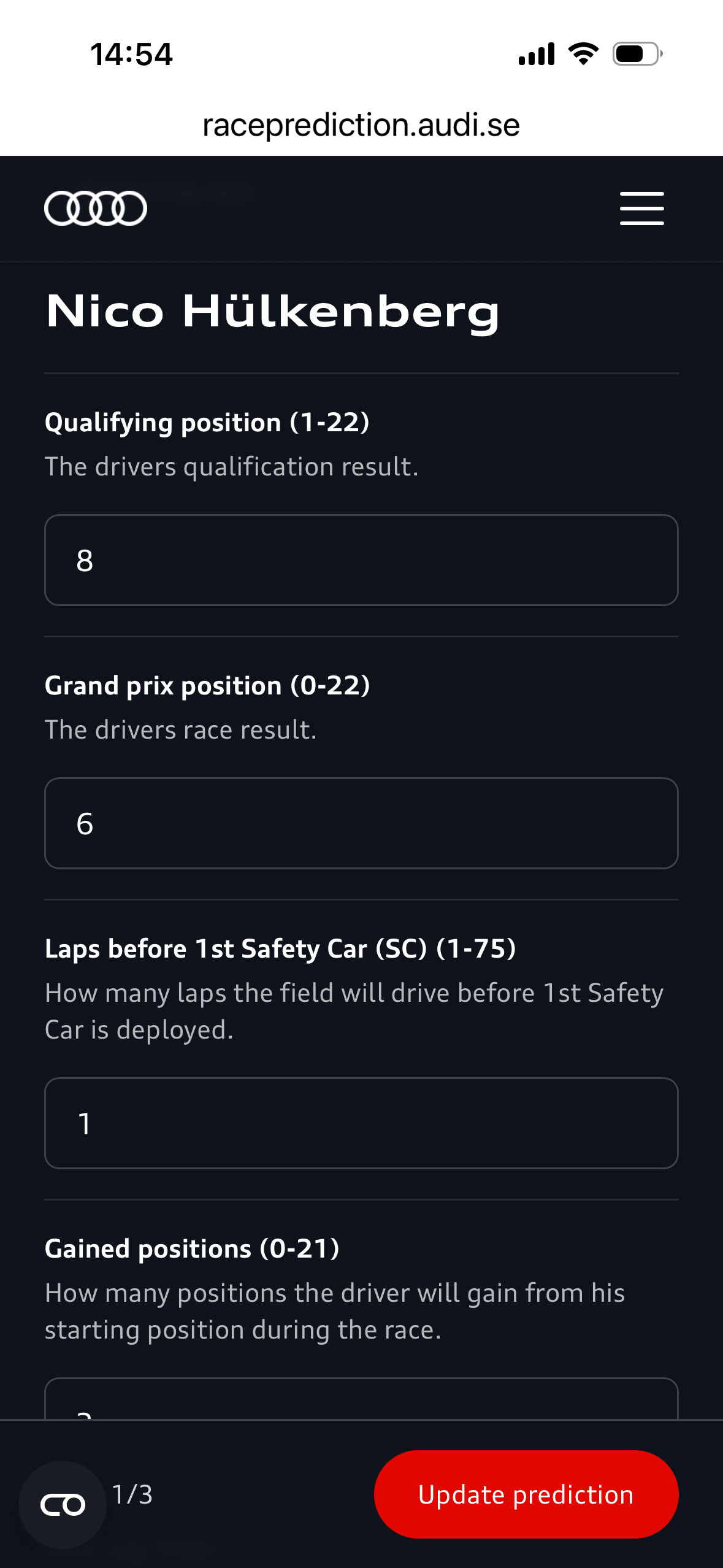 Audi Race Prediction
